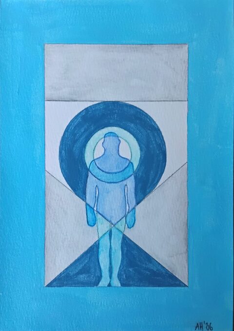 Werk „Kehlchakra I“ von Aniko Heuert